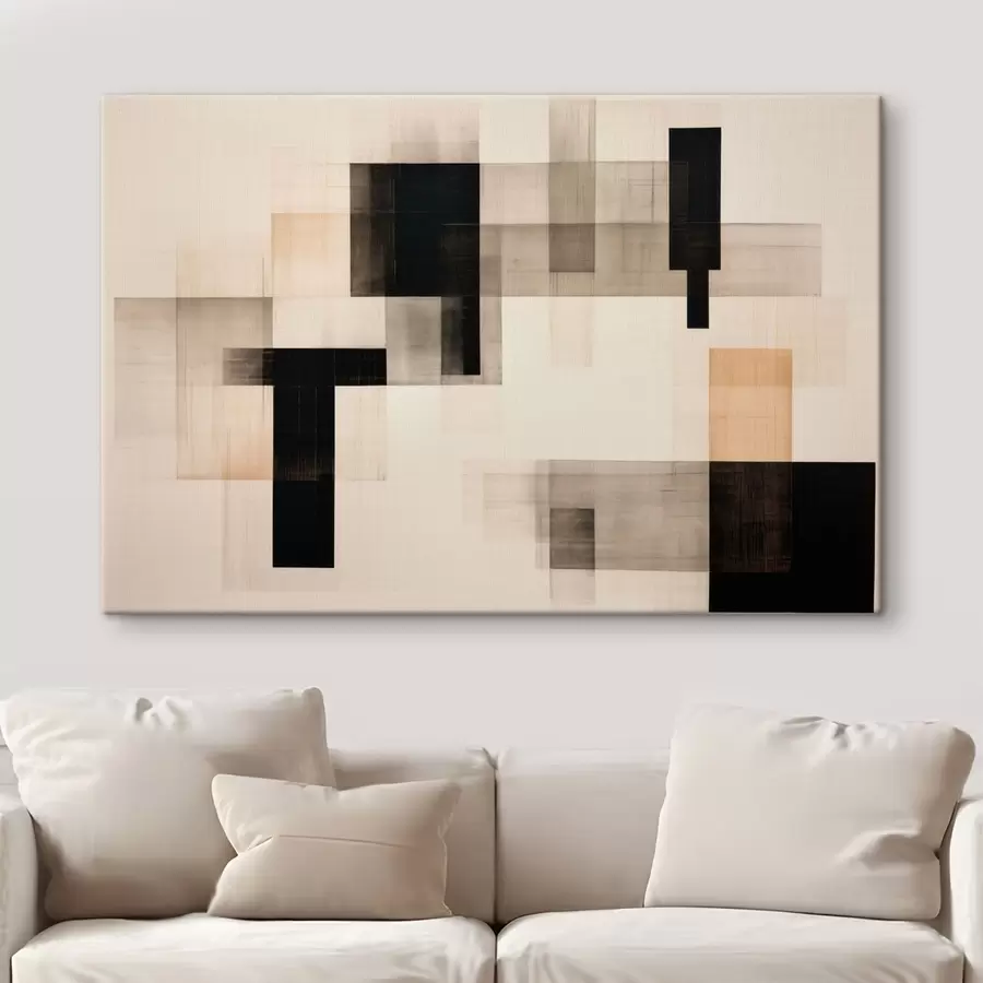  Schilderijen Abstracte compositie van rechthoekige vormen s49221