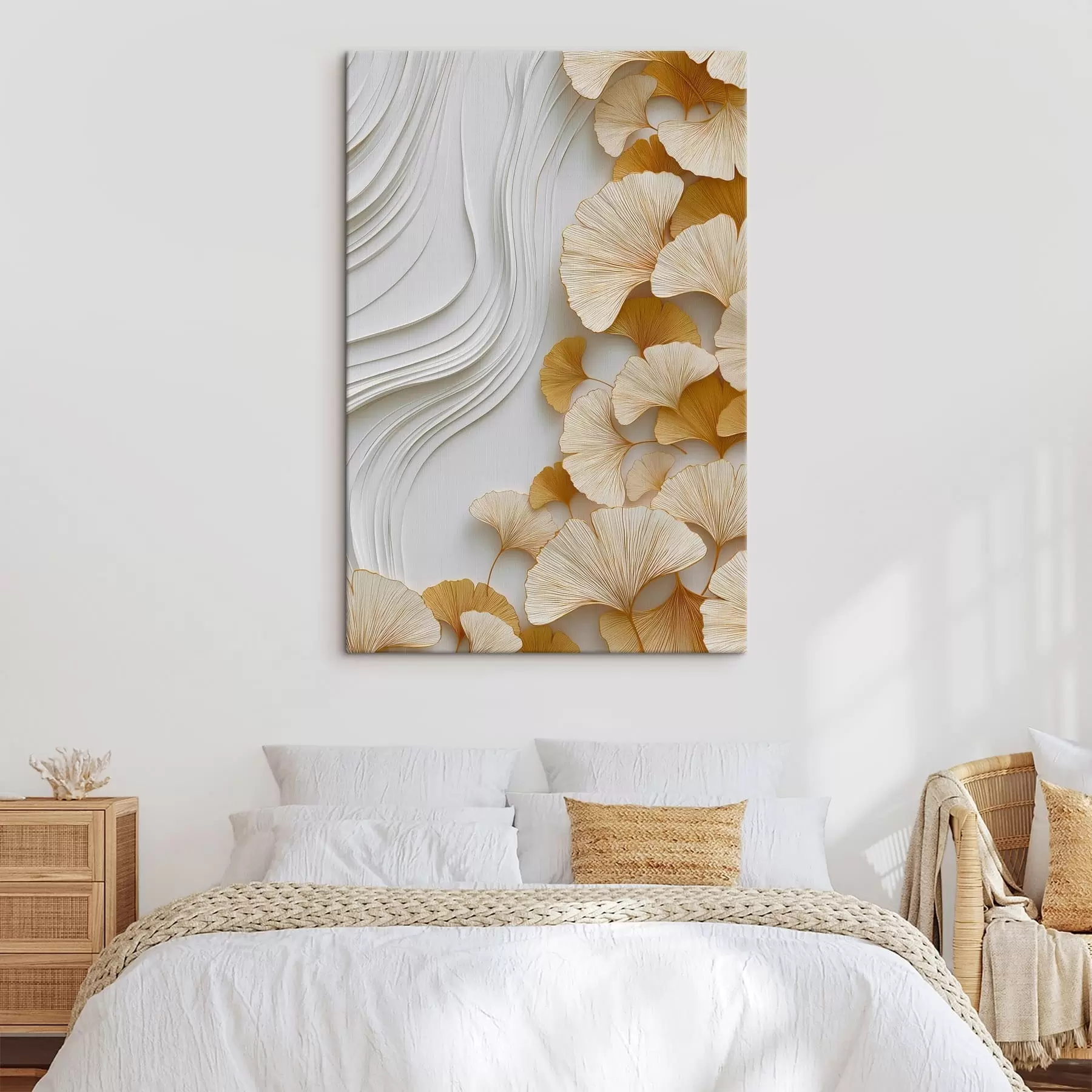  Schilderijen Een abstractie met ginkgobladeren s49116