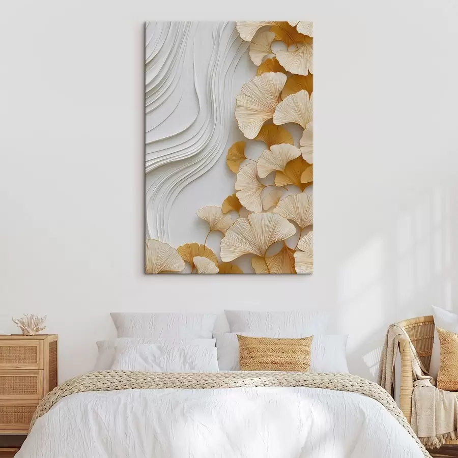  Schilderijen Een abstractie met ginkgobladeren s49116
