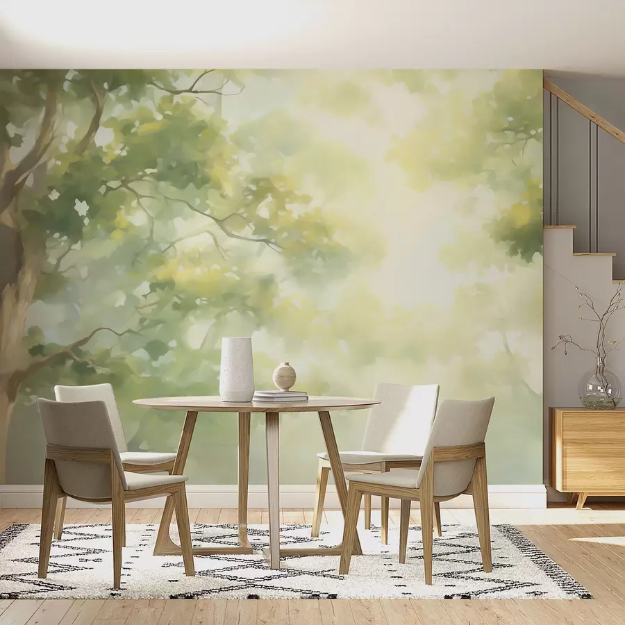 Fotobehang Schilderij met een abstracte imitatie van boomtakken w05588