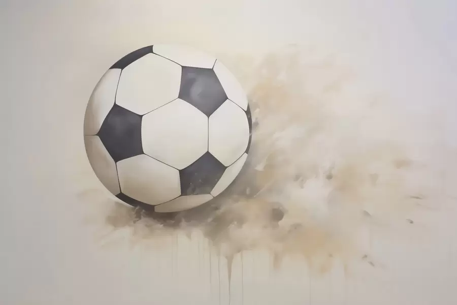 Fotobehang Schilderij in de stijl van een voetbal w05640