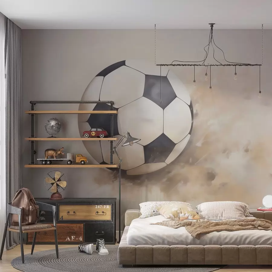 Fotobehang Schilderij in de stijl van een voetbal w05640
