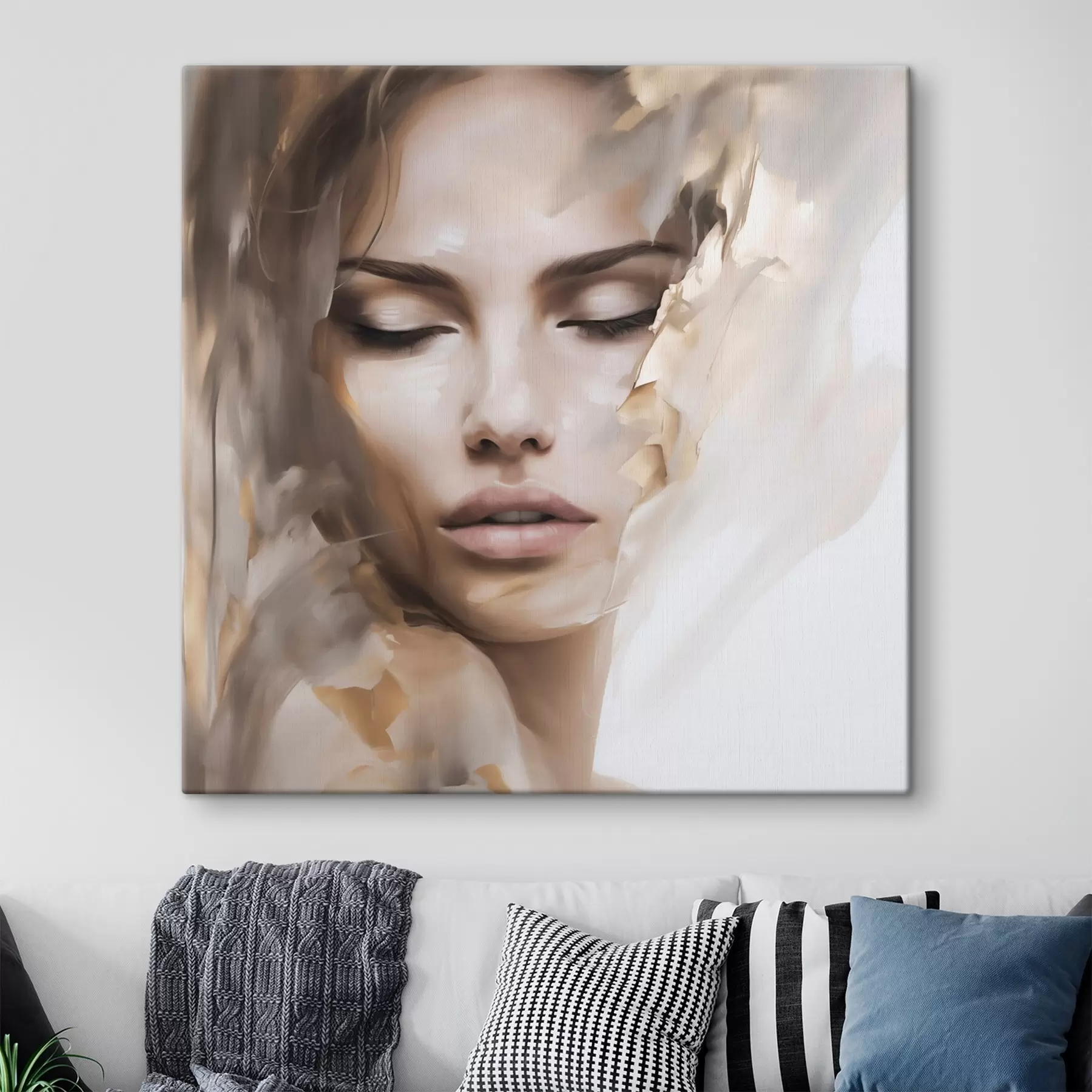  Schilderijen Abstract portret van een vrouw, schilderijimitatie s49132