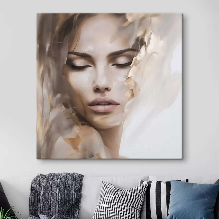  Schilderijen Abstract portret van een vrouw, schilderijimitatie s49132