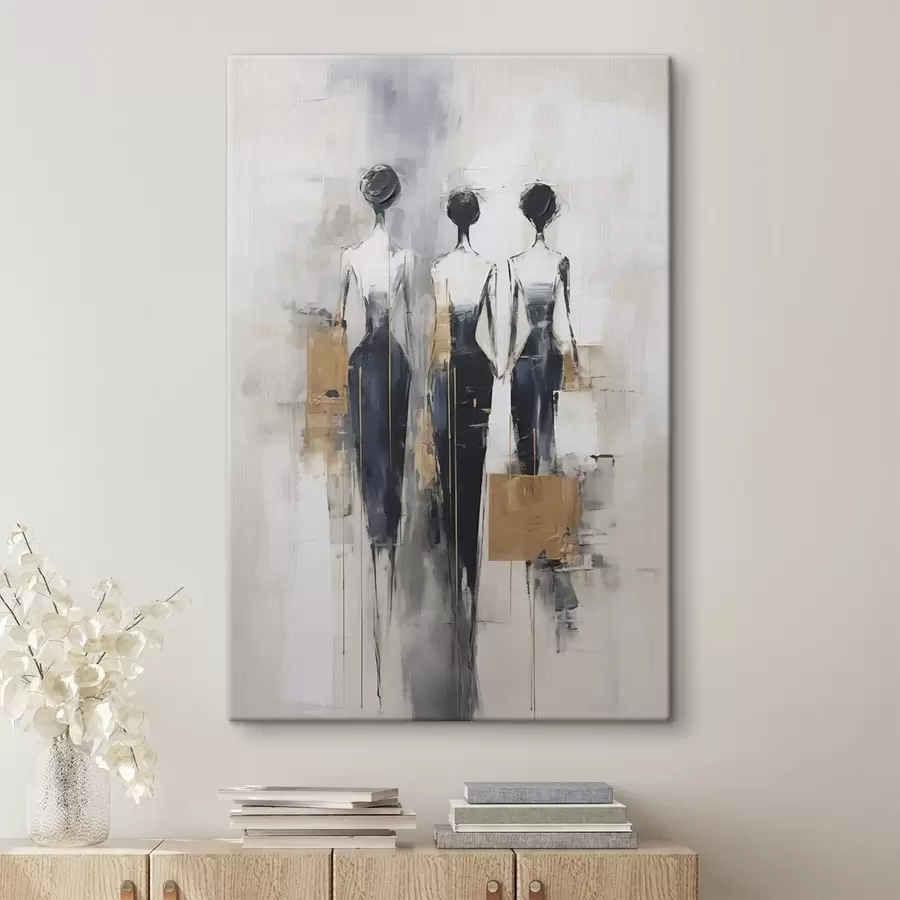  Schilderijen Abstracte silhouetten, schilderijimitatie s49138