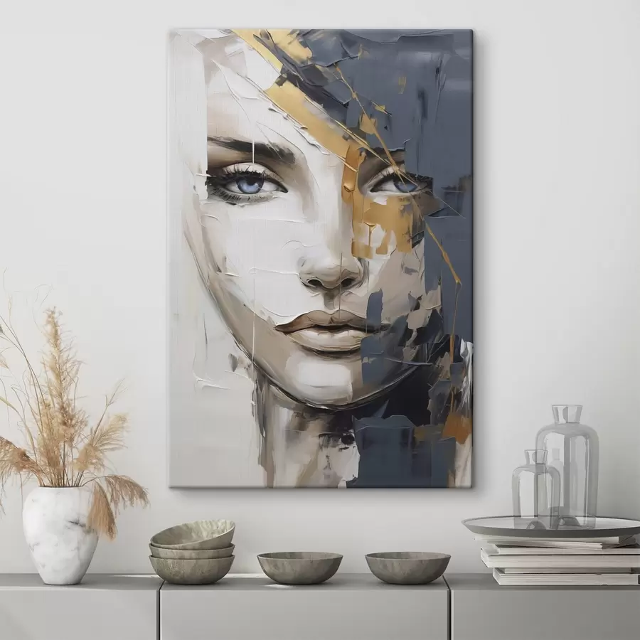  Schilderijen Abstract portret van een vrouw, schilderijimitatie s49142