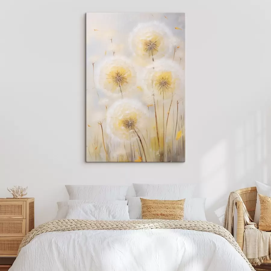  Schilderijen Paardenbloemen, schilderij in imitatietechniek s49296