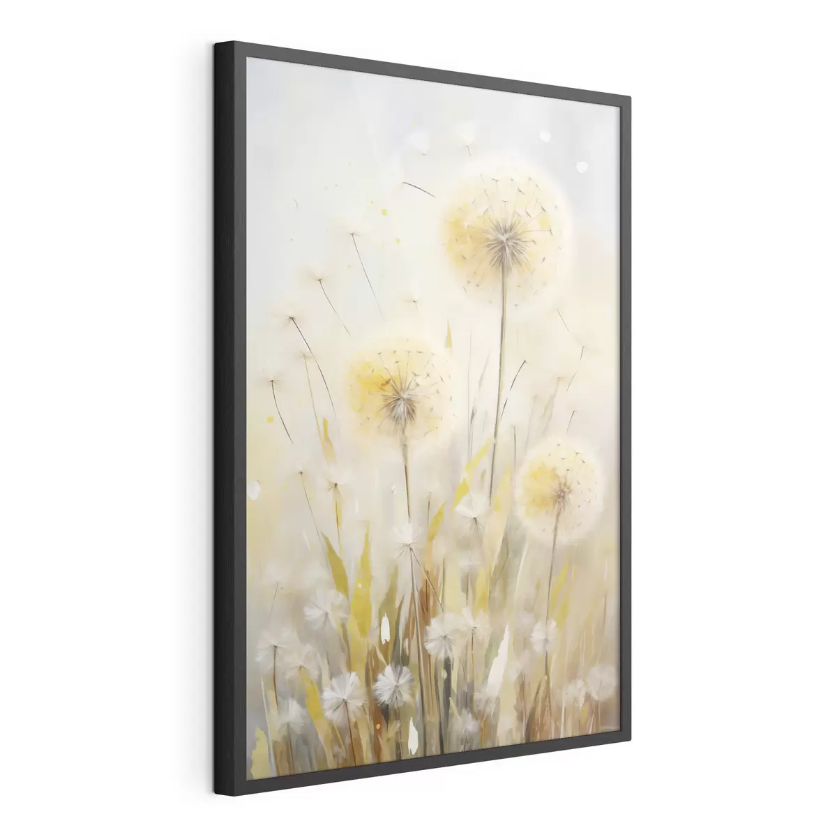 Poster Paardenbloemen, schilderij in imitatietechniek f49295