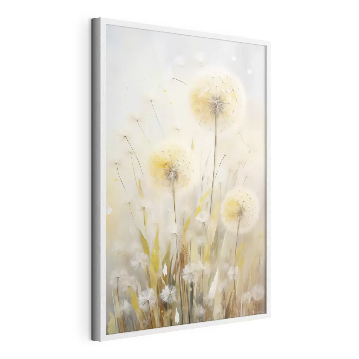 Poster Paardenbloemen, schilderij in imitatietechniek f49295