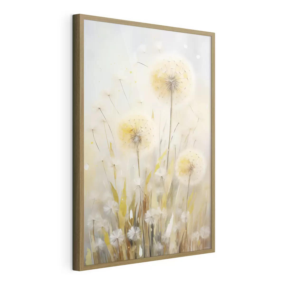 Poster Paardenbloemen, schilderij in imitatietechniek f49295