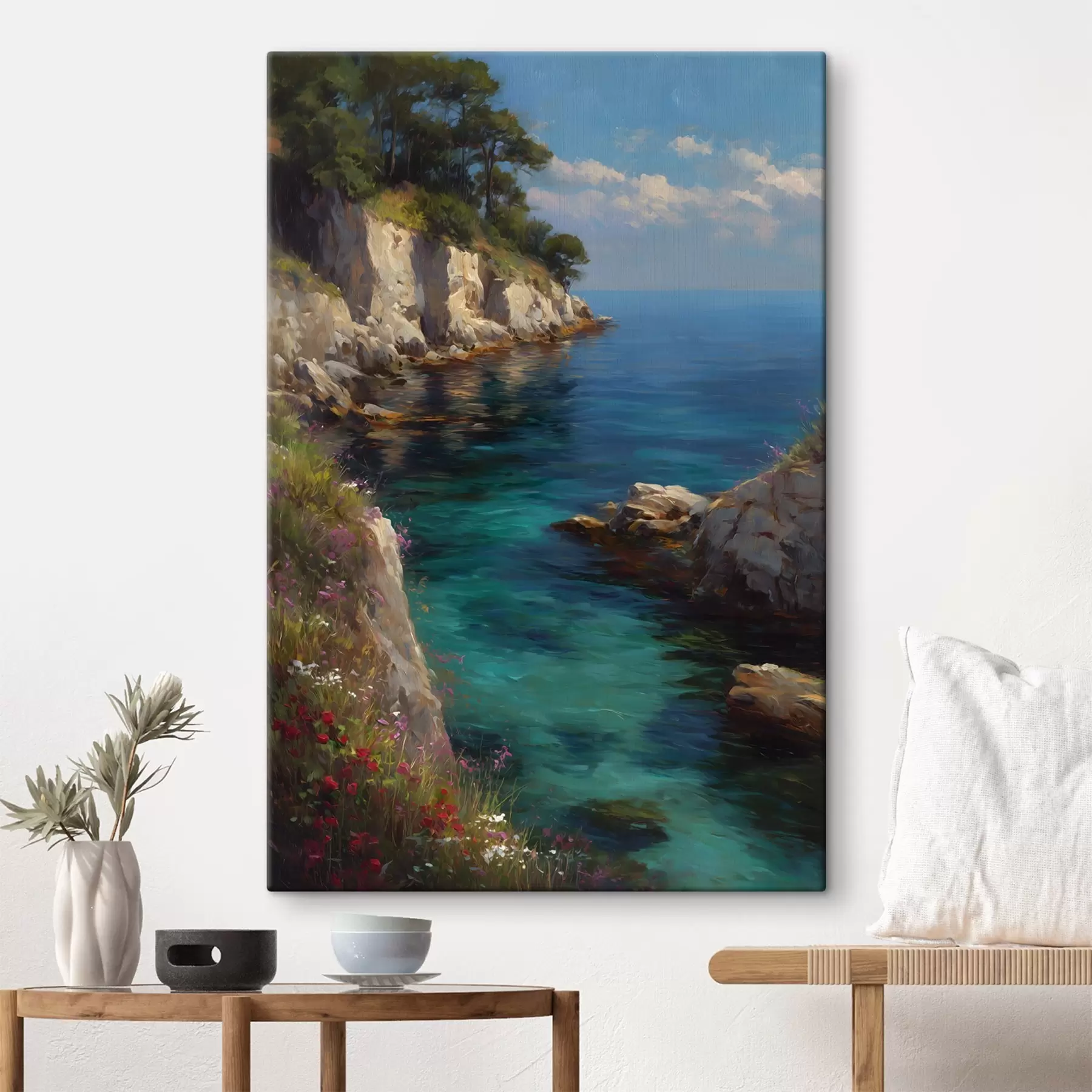  Schilderijen Een zeehaven in de stijl van een olieverfschilderij s49239