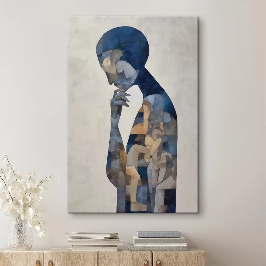  Schilderijen Denker, abstract portret s49252