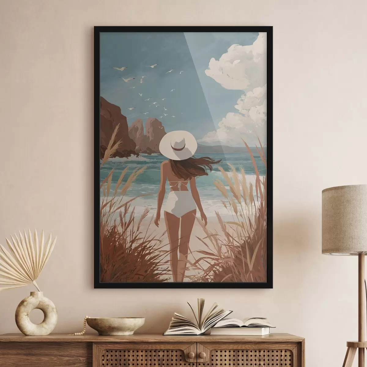 Poster Het meisje aan de kust f49253