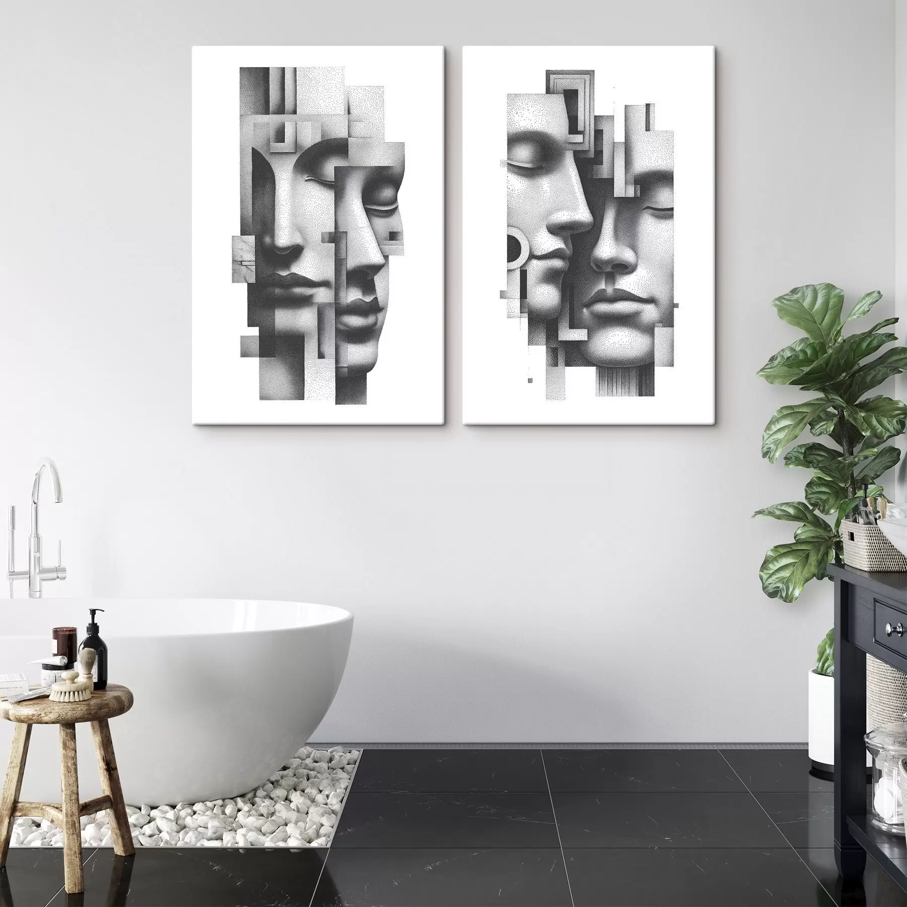  Schilderijen Abstracte grafische portretten m30539