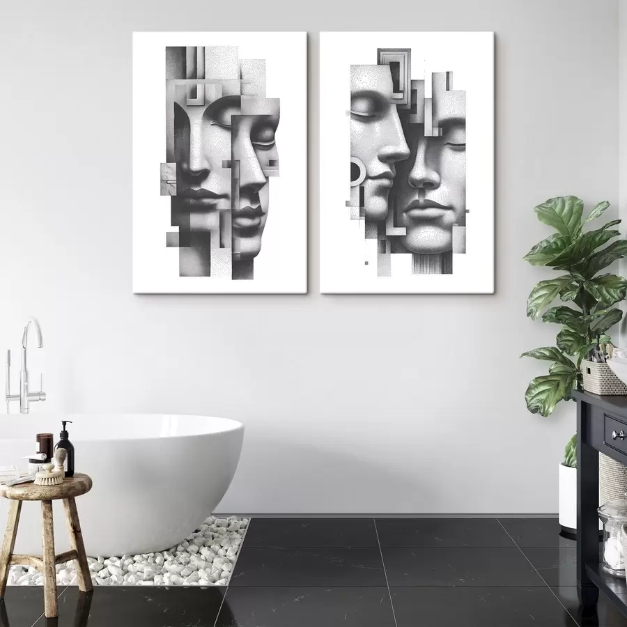  Schilderijen Abstracte grafische portretten m30539