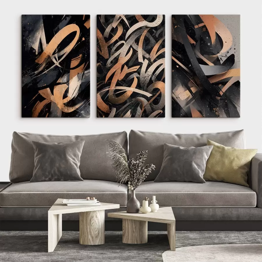  Schilderijen Moderne kalligrafie in graffitistijl m30541