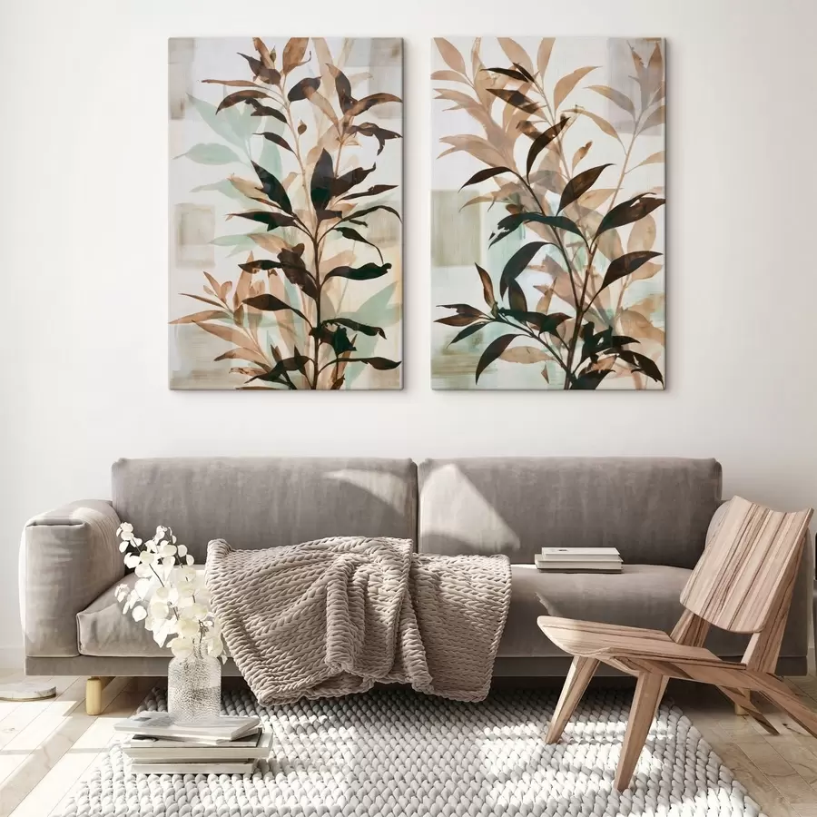  Schilderijen Abstracte takken met bladeren m30466