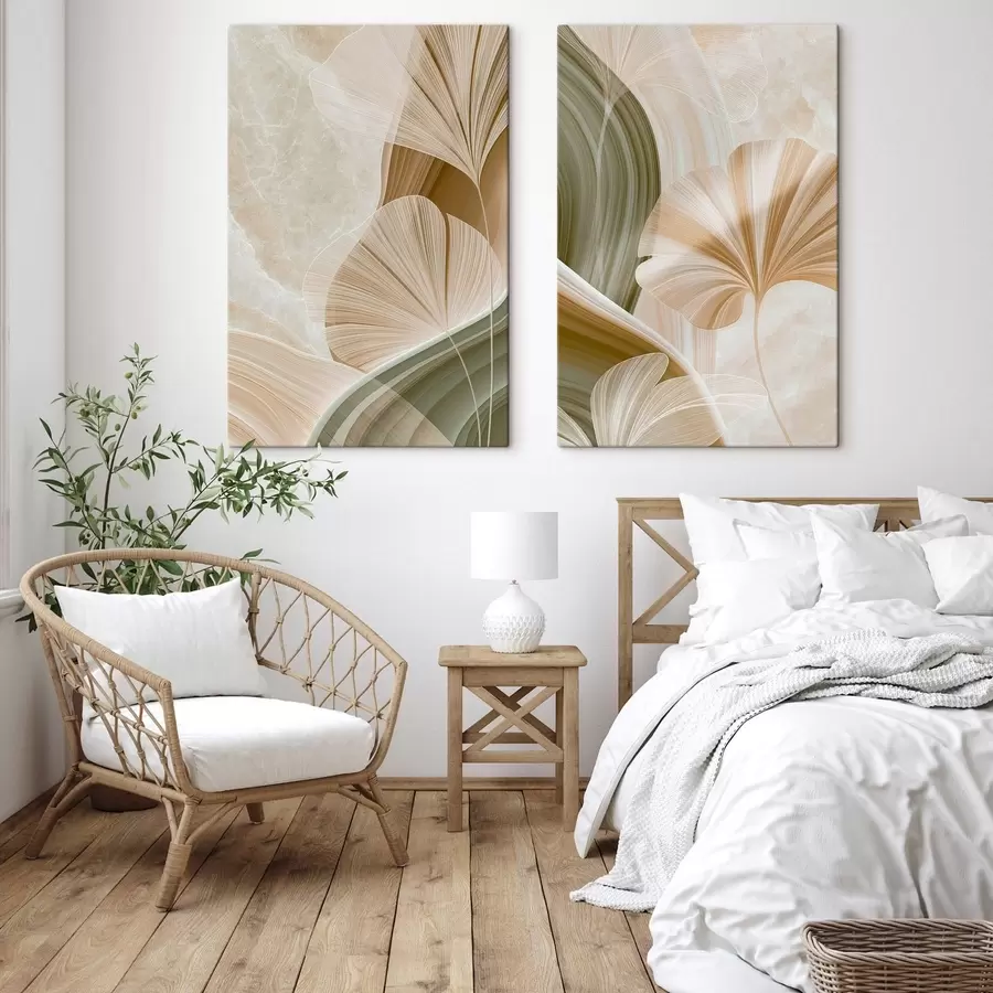  Schilderijen Een botanisch arrangement met fijne blaadjes m30467