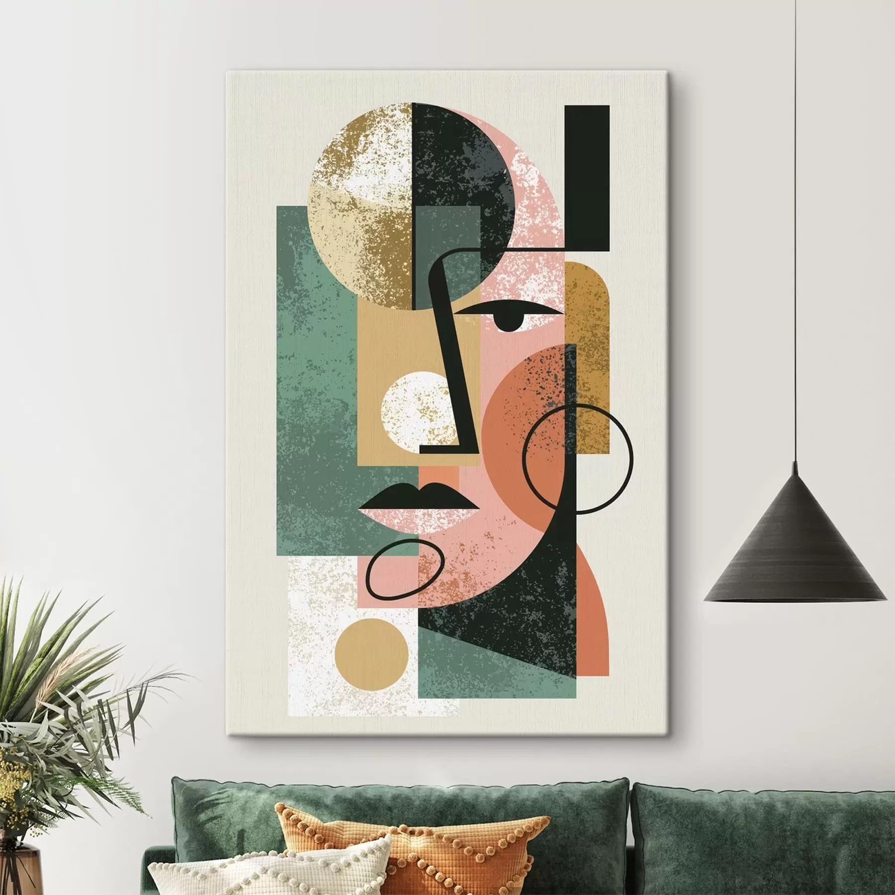  Schilderijen Abstract portret met geometrische vormen s49342