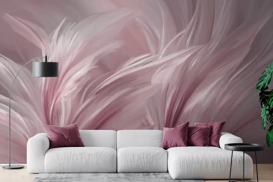 Fotobehang Elegante veren in roze tinten w05658v1