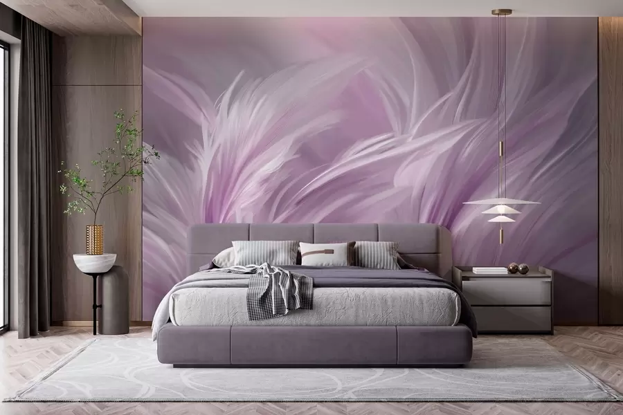 Fotobehang Elegante veren in paarse tinten w05658v2