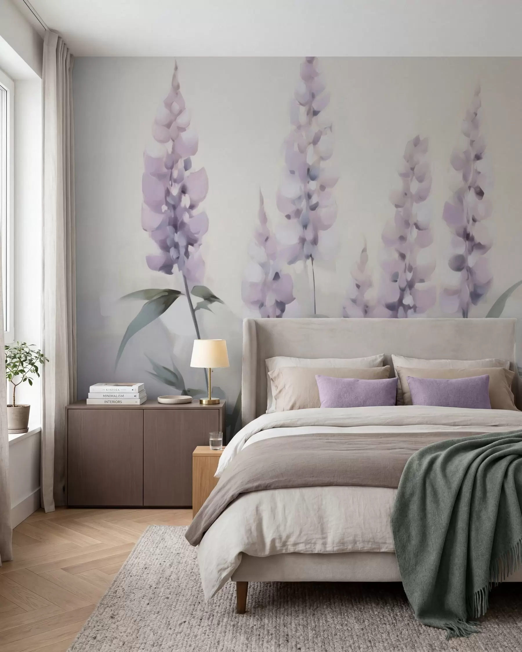 Fotobehang Abstracte bloemen imitatie van schilderkunst w05661