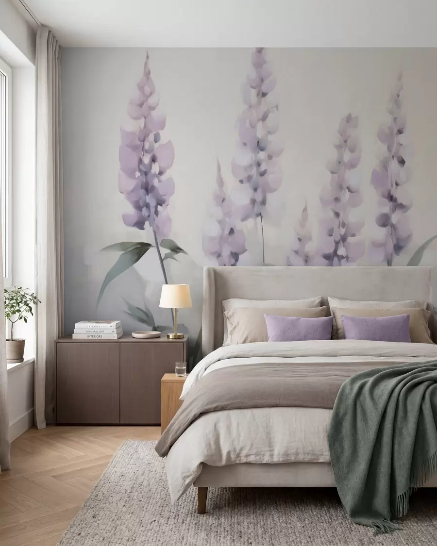 Fotobehang Abstracte bloemen imitatie van schilderkunst w05661
