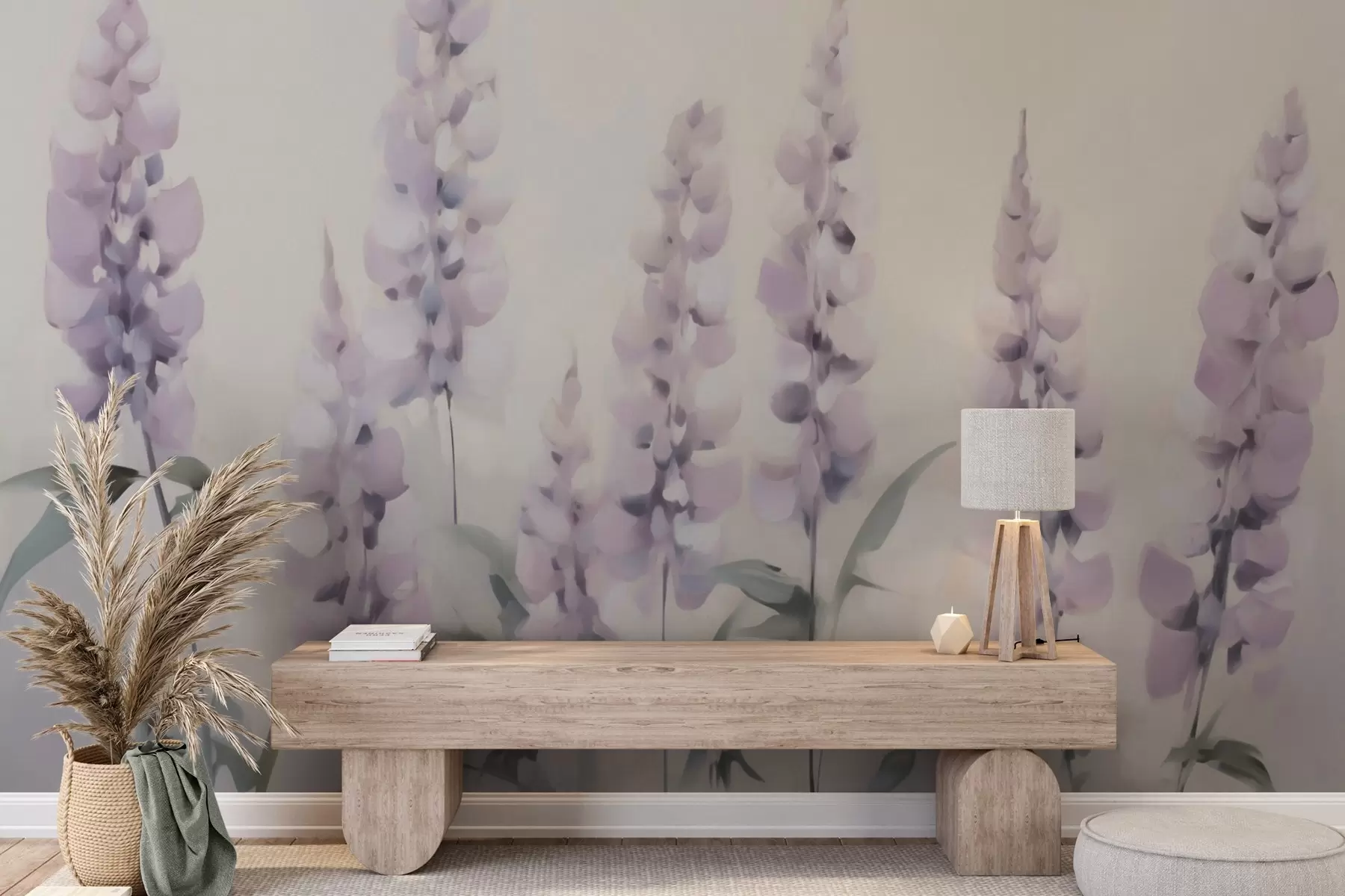 Fotobehang Abstracte bloemen imitatie van schilderkunst w05661