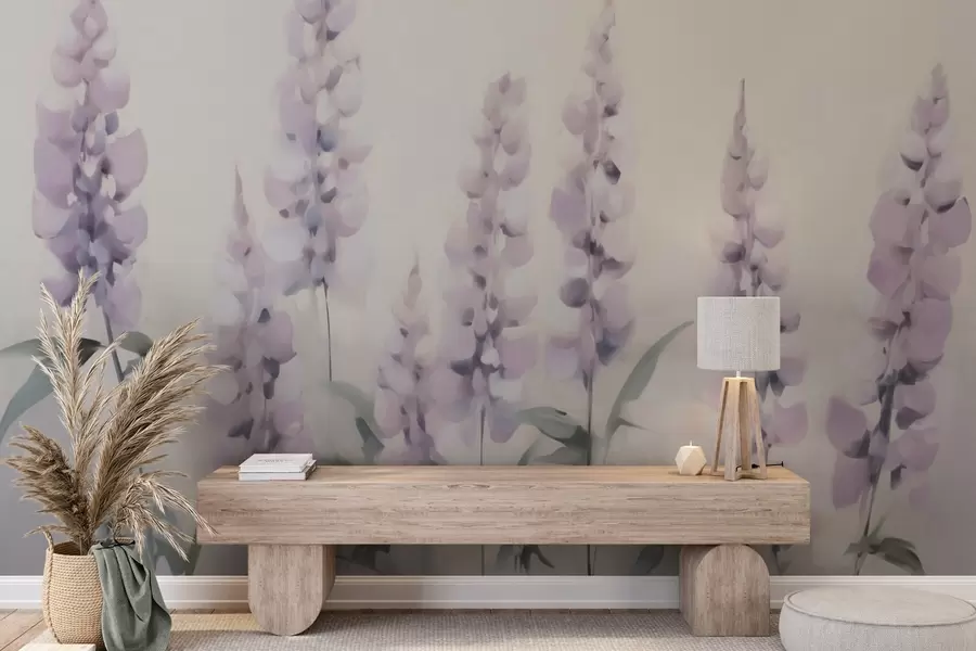Fotobehang Abstracte bloemen imitatie van schilderkunst w05661