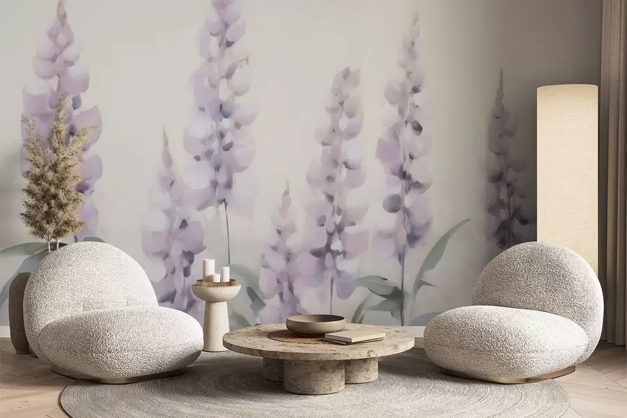 Fotobehang Abstracte bloemen imitatie van schilderkunst w05661