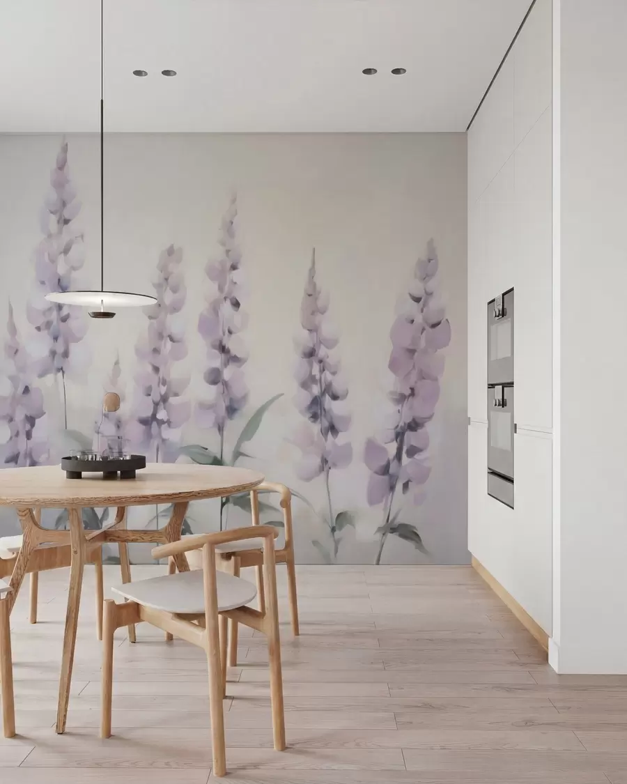 Fotobehang Abstracte bloemen imitatie van schilderkunst w05661