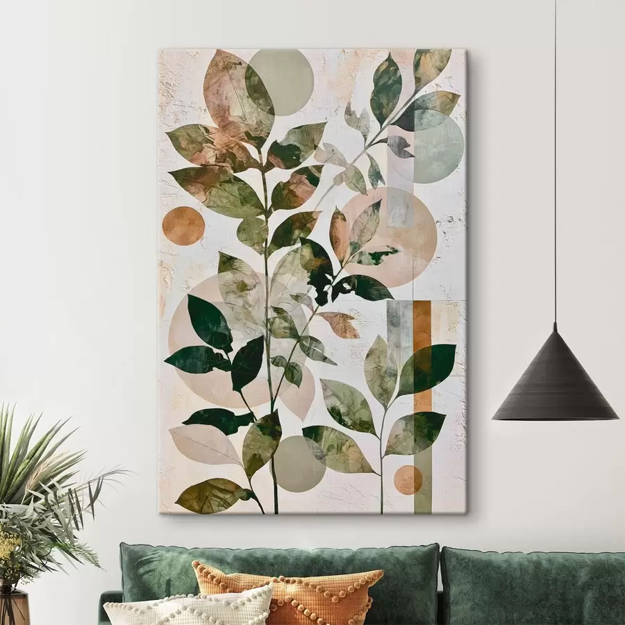  Schilderijen Een abstractie met bladeren s49413