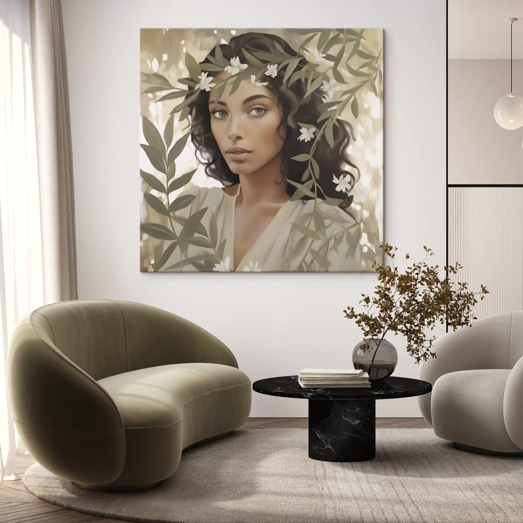  Schilderijen Meisje tussen de takken – schilderijimitatie s49393