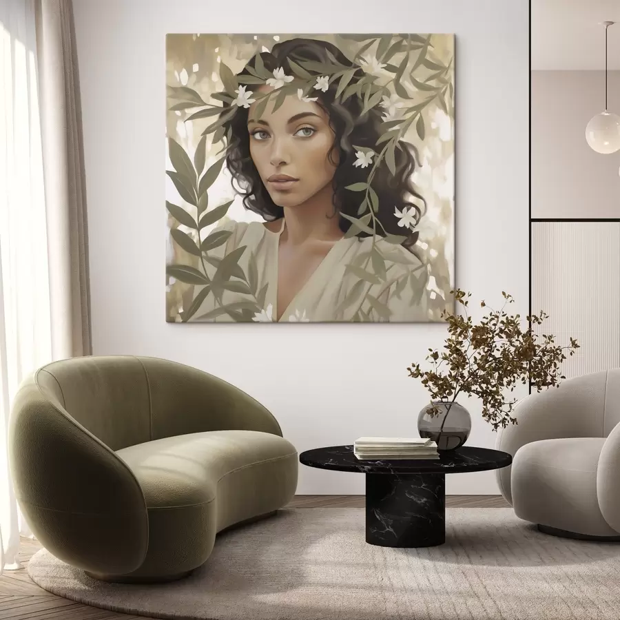  Schilderijen Meisje tussen de takken – schilderijimitatie s49393