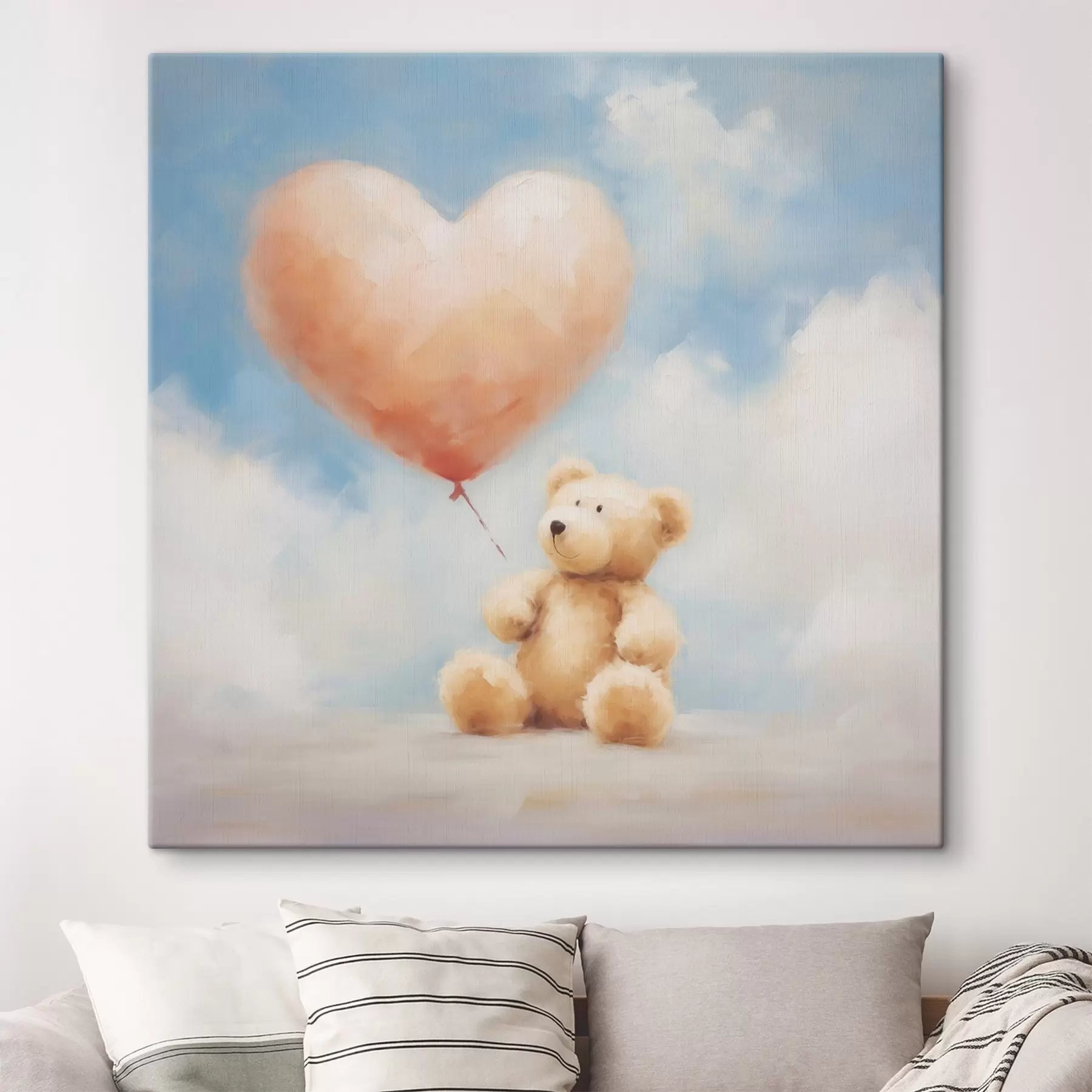  Schilderijen Schilderij met afbeelding van een beer en een hart s49396