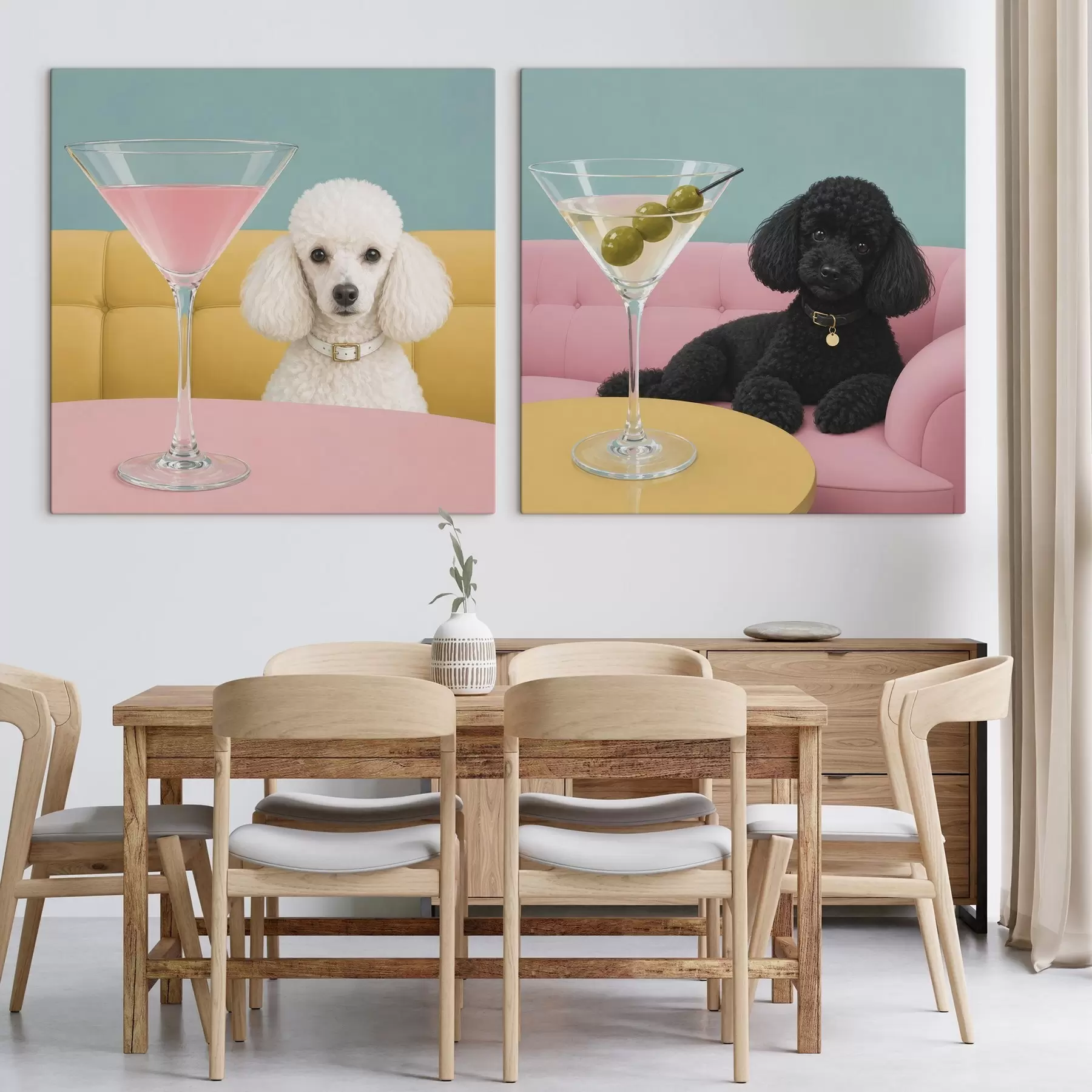  Schilderijen Hond en glas m30553
