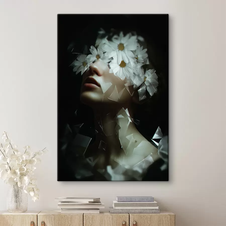  Schilderijen Vrouwenportret met madeliefjes s49454