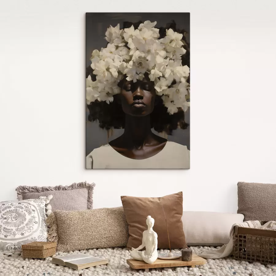  Schilderijen Vrouw met witte bloemen s49455