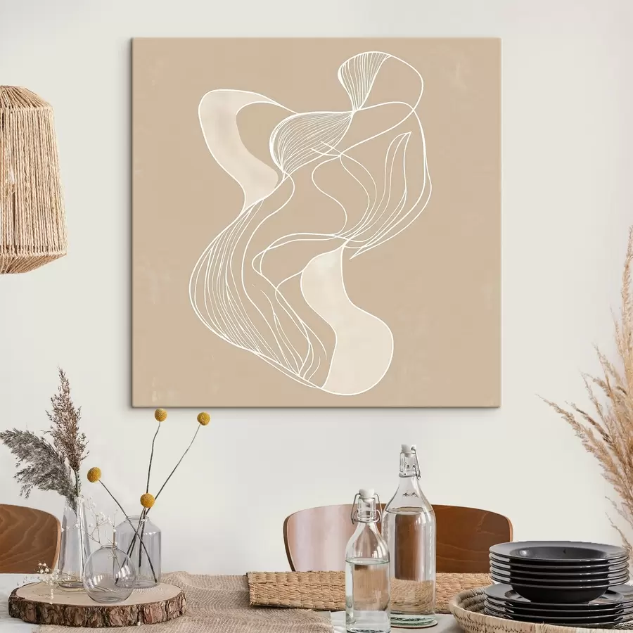  Schilderijen Elegant abstract motief van dunne lijnen in een eigentijdse kunststijl s48876