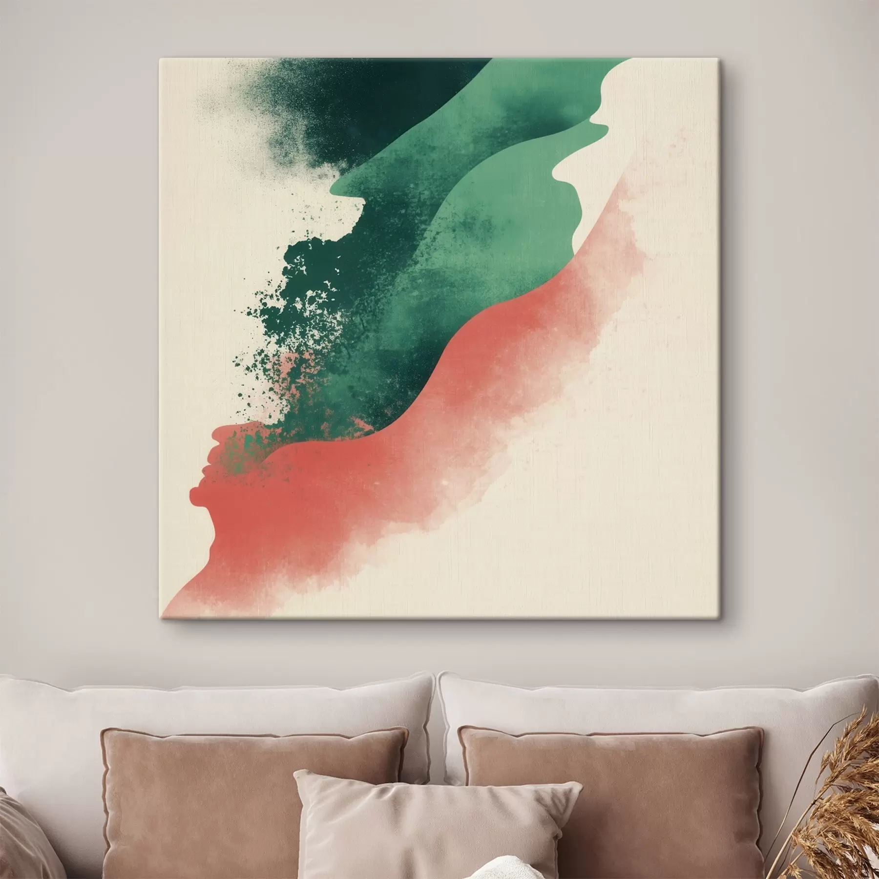  Schilderijen Abstracte compositie met vormen met een gladde textuur s48886