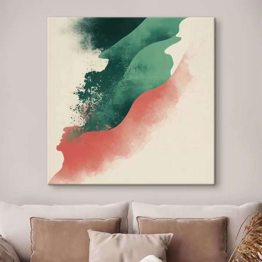  Schilderijen Abstracte compositie met vormen met een gladde textuur s48886