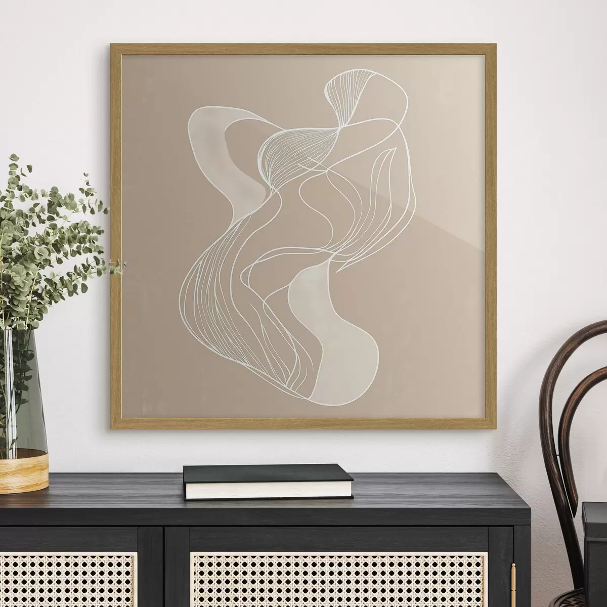 Poster Elegant abstract motief van dunne lijnen in een eigentijdse kunststijl f48876