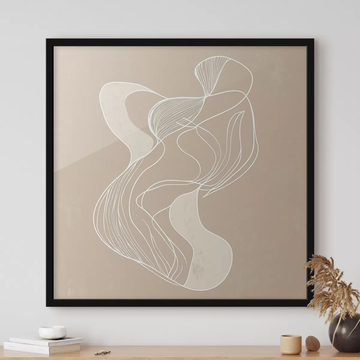Poster Elegant abstract motief van dunne lijnen in een eigentijdse kunststijl f48876