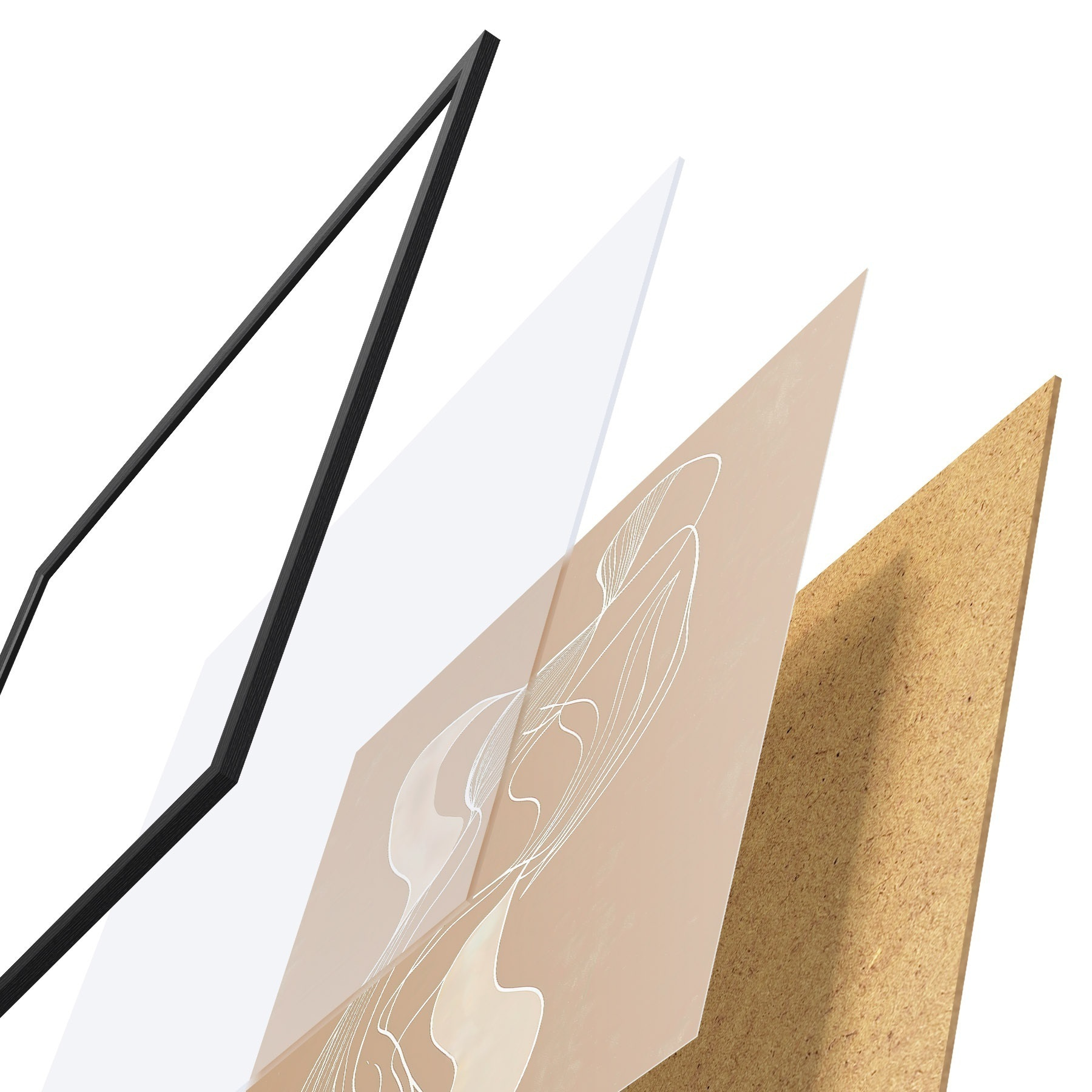 Poster Elegant abstract motief van dunne lijnen in een eigentijdse kunststijl f48876