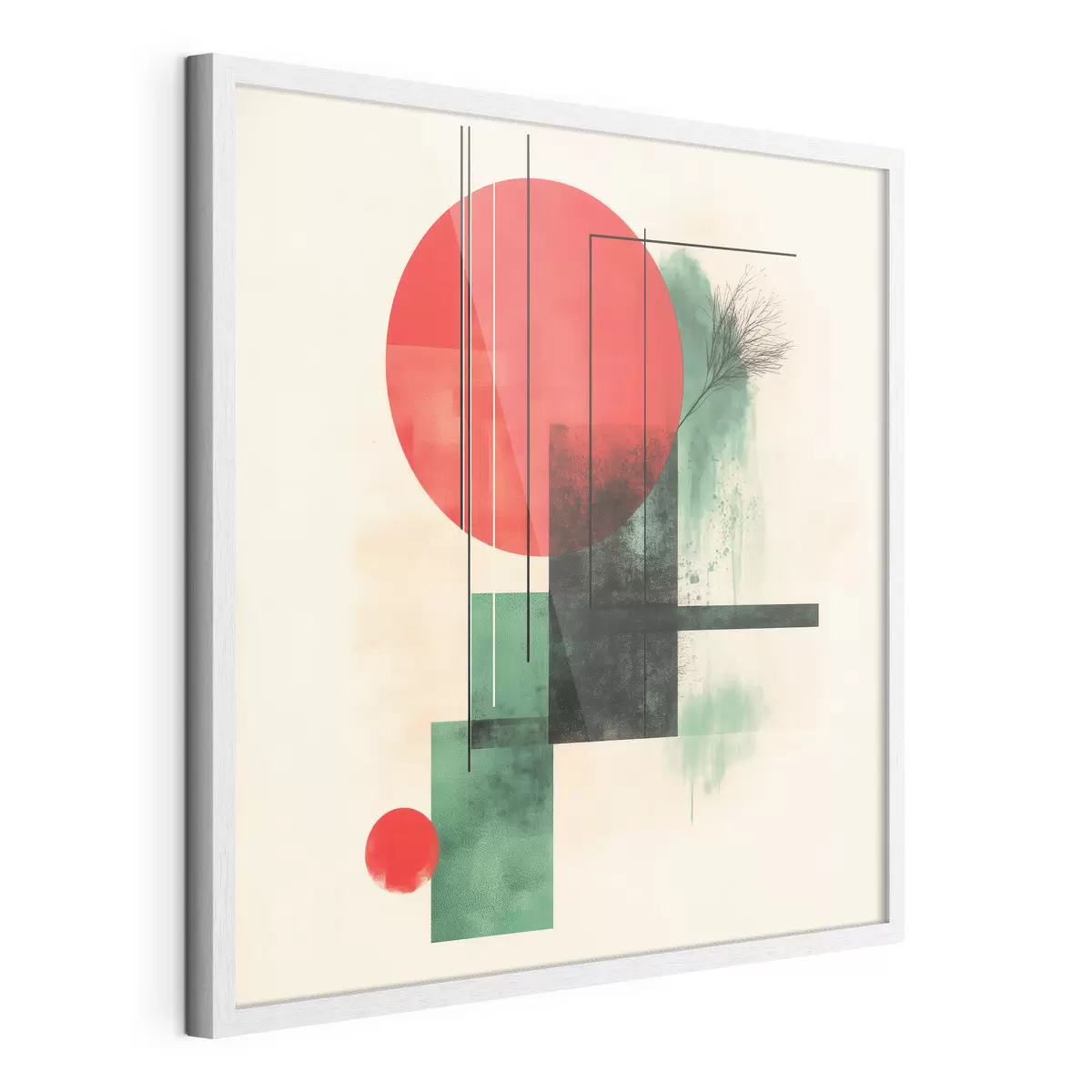 Poster Hedendaagse artistieke compositie met grafische lijnen en textuurelementen f48887
