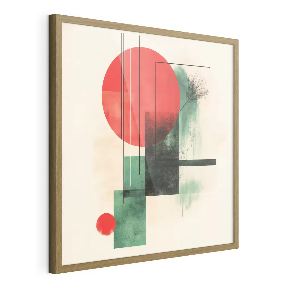 Poster Hedendaagse artistieke compositie met grafische lijnen en textuurelementen f48887