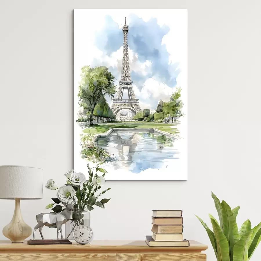  Schilderijen De Eiffeltoren in aquarelstijl s49424