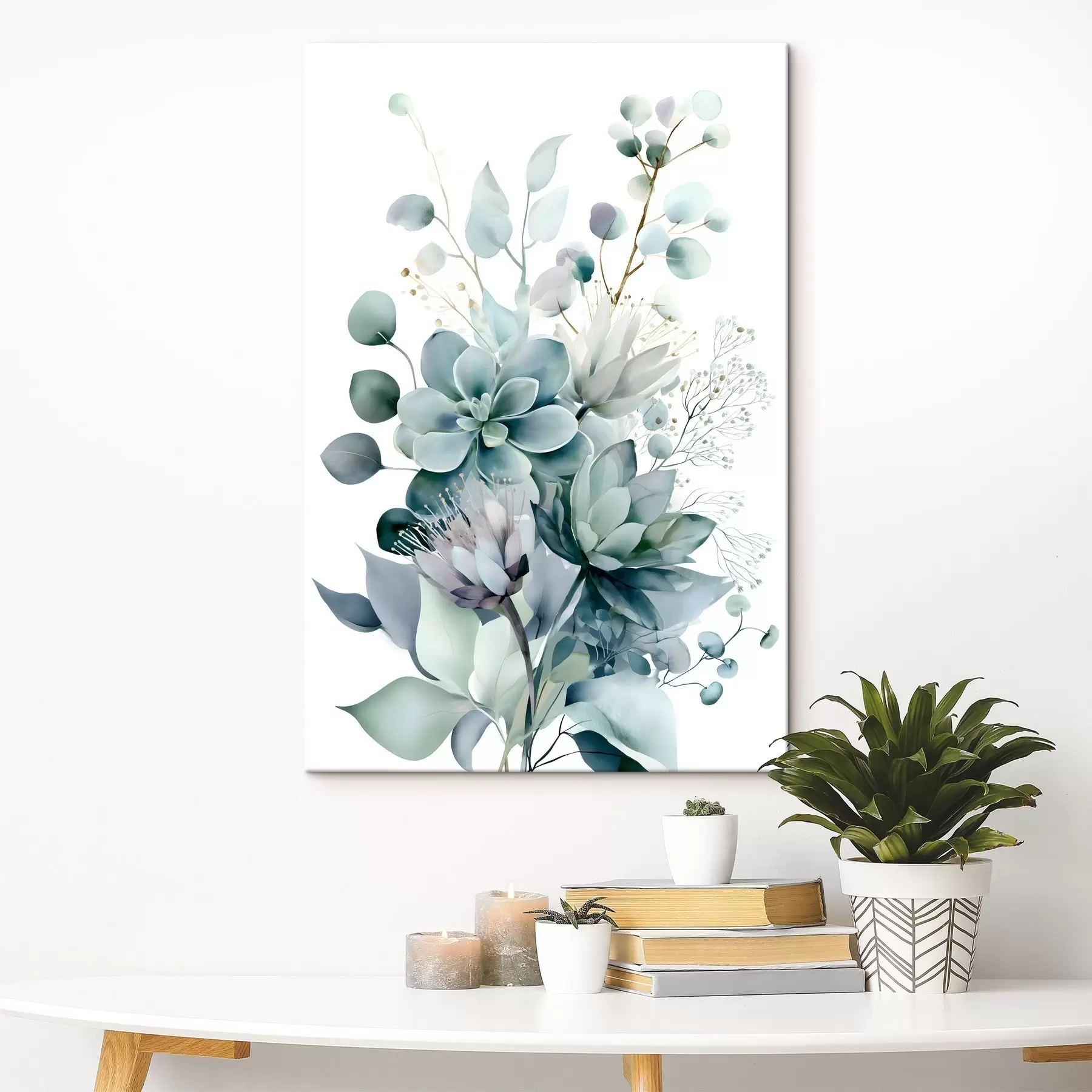  Schilderijen Vetplanten en andere planten, in aquarelstijl s49426