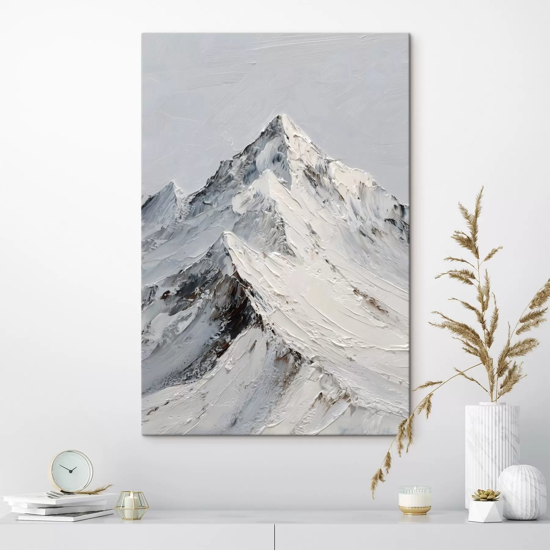  Schilderijen Met sneeuw bedekte bergen in impasto-stijl s49460