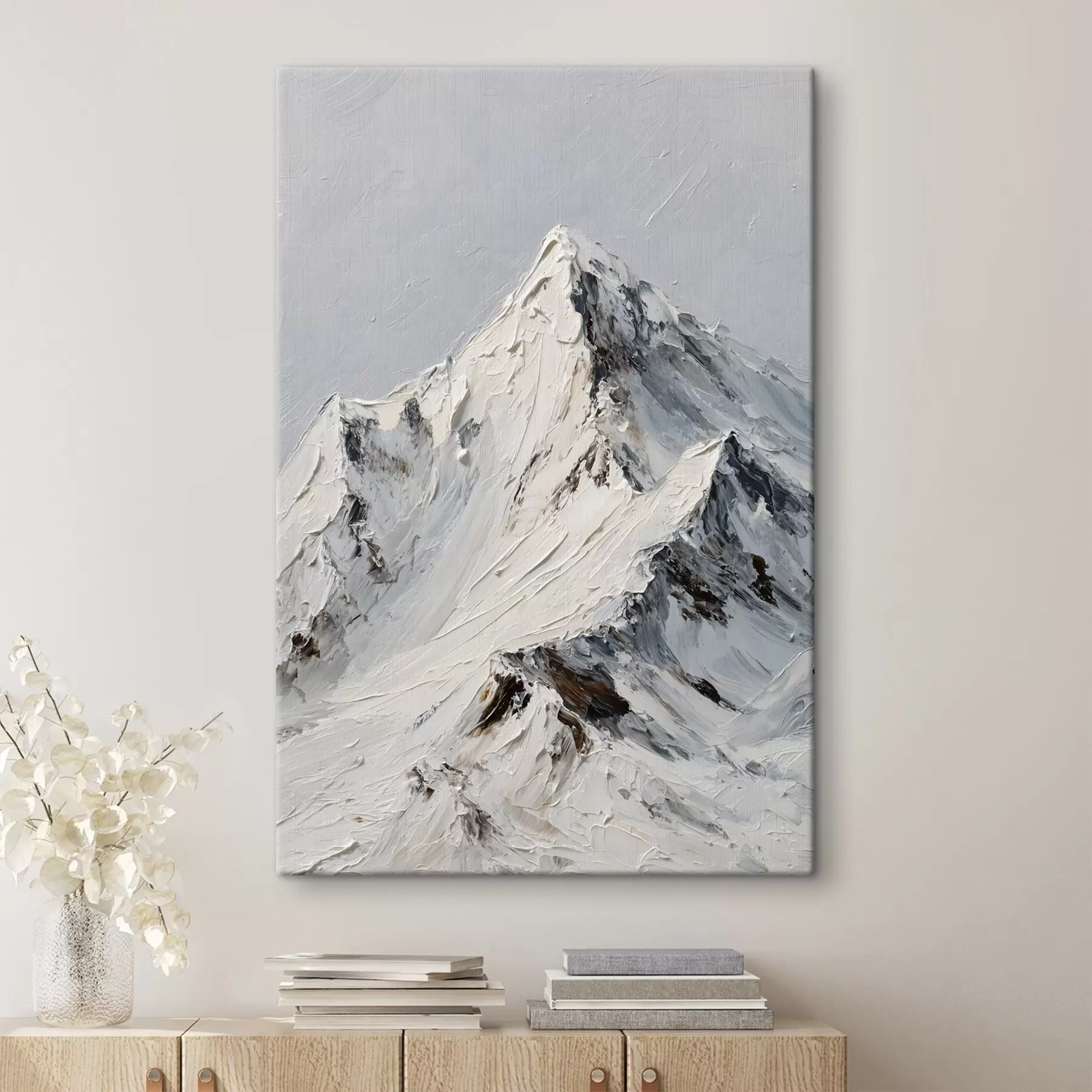  Schilderijen Met sneeuw bedekte bergen in impasto-stijl s49461